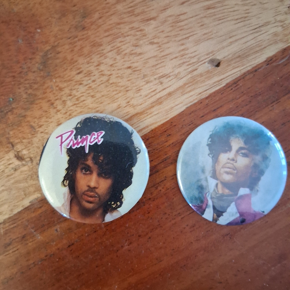 Prince Themed Button Pins Vintage 80s
